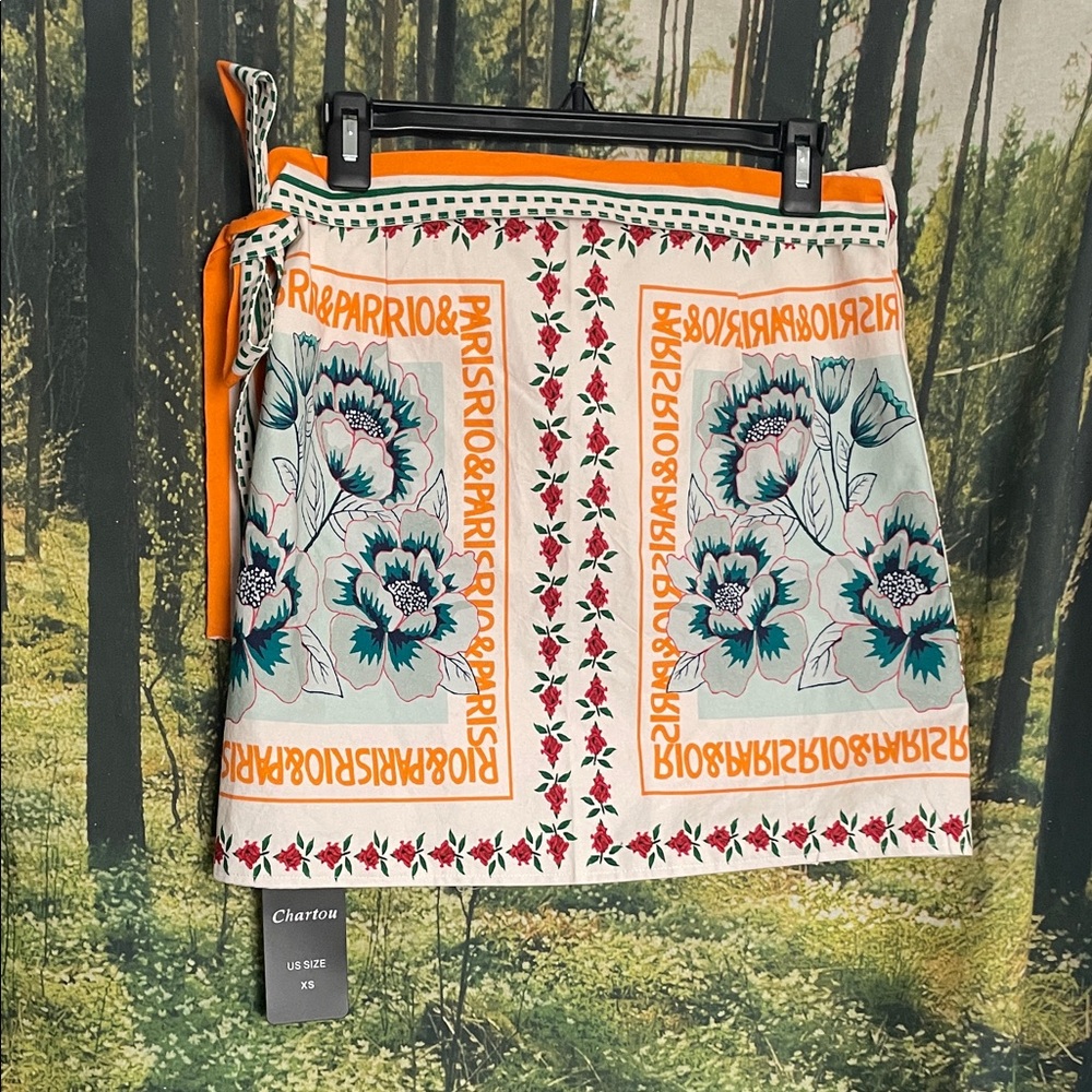 Floral Print Wrap Skirt